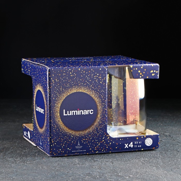 Набор высоких стеклянных стаканов «Золотистый хамелеон», 330 мл, 4 шт Набор высоких стеклянных стаканов «Золотистый хамелеон», 330 мл, 4 шт