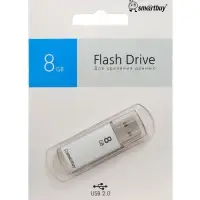 Флешка Smartbuy V-Cut, 8 Гб, USB 2.0, чтение до 25 Мб/с, запись до 15 Мб/с, серая