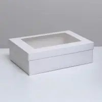 Коробка подарочная складная, упаковка, &laquo;Белая&raquo;, с окном 30&times;20&times;9 см