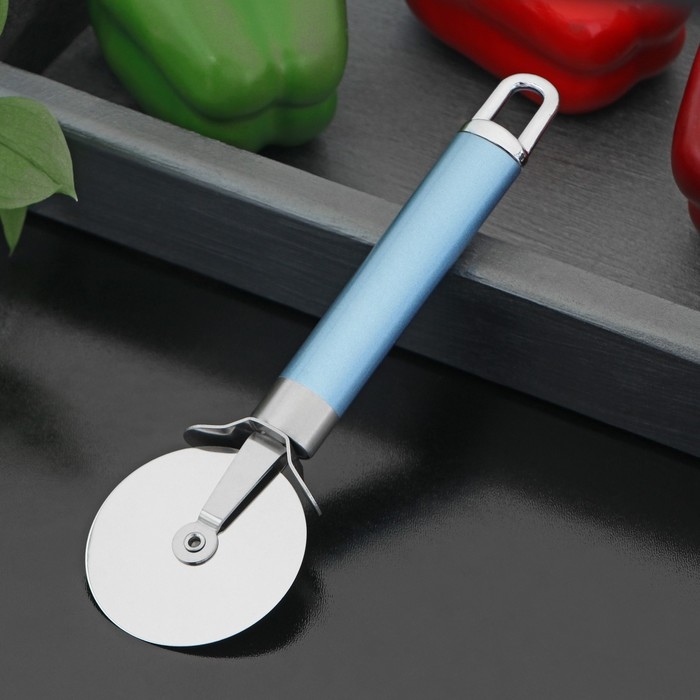 Нож для пиццы и теста Доляна Lаgооnа, 19 см, нержавеющая сталь, цвет голубой Нож для пиццы и теста Доляна Lаgооnа, 19 см, нержавеющая сталь, цвет голубой