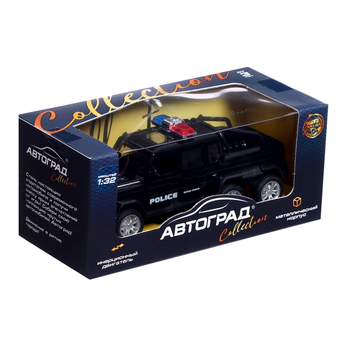 Машина металлическая «Спецслужбы. Джип», 1:32, инерция, цвет черный