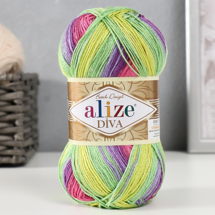 Пряжа для вязания спицами, крючком ALIZE, Diva Batik, 100% микрофибра, 350 м/100 г, (3241) Пряжа для вязания спицами, крючком ALIZE, Diva Batik, 100% микрофибра, 350 м/100 г, (3241)