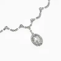 Набор 2 предмета: серьги, колье &laquo;Вечерний шик&raquo; капля ажурная, белый в серебре