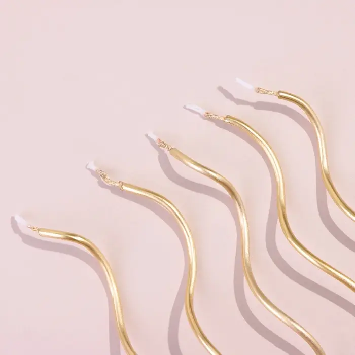 Свечи для торта витые &laquo;Серпантин&raquo;, 10 шт., коктейльные, золотые, 15 см