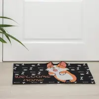 Коврик придверный Доляна &laquo;Корги&raquo;, влаговпитывающий, без окантовки, 39&times;59 см, чёрный