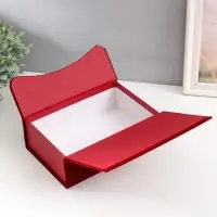 Шкатулка картон "Ромбы. Бордо" ручка из жемчужин 8х24х16,5 см