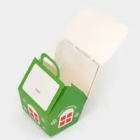 Коробка складная Новогодняя «Домик» зеленая 8.5×8.5×10 см
