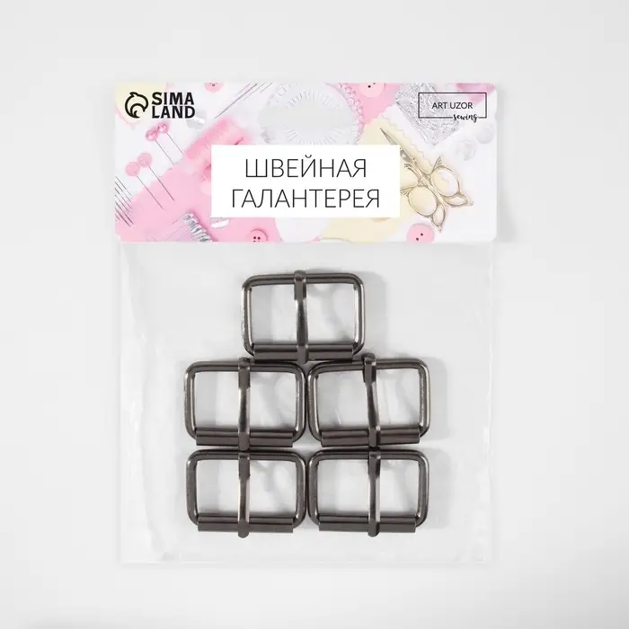 Пряжка проволочная, 3.9×2.7 см, 32 мм, 5 шт., цвет чёрный никель