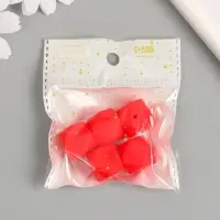 Бусина силикон "Многогранник" клубнично-красная d=1,7 см