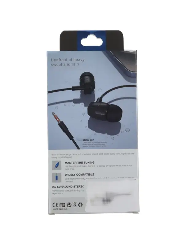 Наушники проводные SY-008, вакуумные, микрофон, Jack 3.5 мм, чёрные