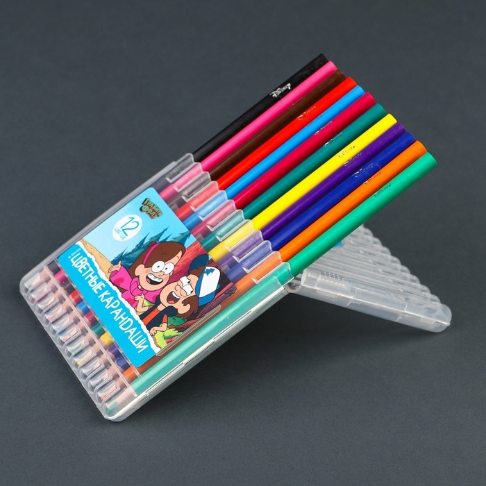 Цветные карандаши, 12 цветов, трехгранные, Гравити Фолз Цветные карандаши, 12 цветов, трехгранные, Гравити Фолз