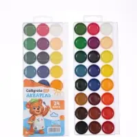 Акварель Calligrata kids, 24 цвета, пластик, европодвес