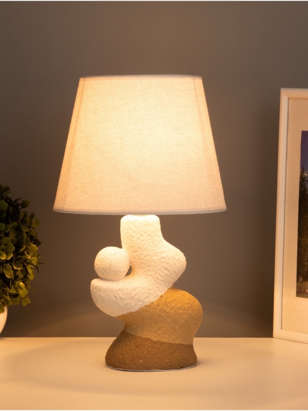 Лампа настольная Лампа настольная "Гряда" 1х40Вт Е27 бежевый/белый 20х20х32см