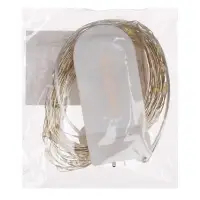 Гирлянда &laquo;Нить&raquo; 5 м роса, IP20, серебристая нить, 50 LED, батарейки CR2032&times;2 (в комплекте), свечение белое