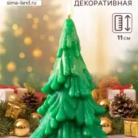 Свеча декоративная &laquo;Зимняя Ель&raquo;, 70&times;110 мм, зеленая