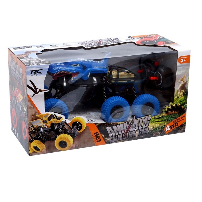 Джип радиоуправляемый DINO, 1:16, 4WD, работает от аккумулятора, цвет синий Джип радиоуправляемый DINO, 1:16, 4WD, работает от аккумулятора, цвет синий