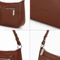 Сумка женская багет TEXTURA на молнии, 21&times;6&times;13 см, коричневая