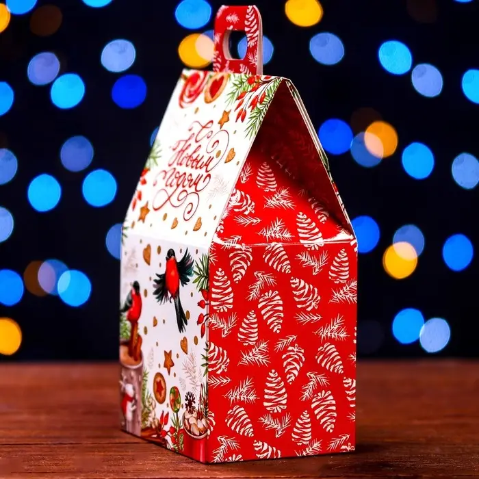 Подарочная коробка «Домик Снегири»,9.1×7×15.7 см