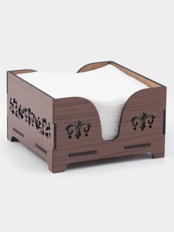 Салфетница деревянная Доляна &laquo;Орех&raquo;, 12.5&times;12.5 см, с салфетками, коричневая