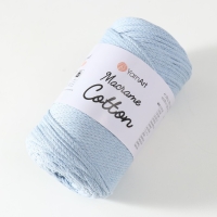 Пряжа "Macrame Cotton" 20% полиэстер, 80% хлопок 225м/250гр (760 голубой)