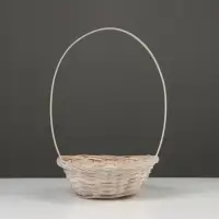 Корзина плетёная, 19&times;5 см, белый, бамбук