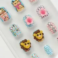 Детские накладные ногти &laquo;Северный мишка&raquo;, 12 шт.