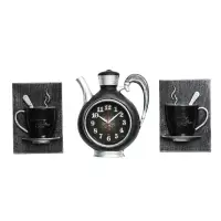 Часы настенные интерьерные для кухни &laquo;Сангино&raquo;, бесшумные, 26.5&times;24 см, черное серебро, от батарейки 1&times;АА