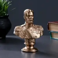 Бюст &laquo;Николай II&raquo;, фигурка гипс под бронзу, 6&times;14&times;6 см