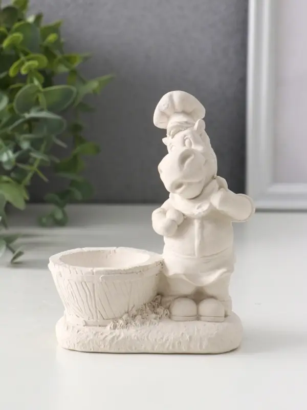 Фигура с подставкой для мелочей «Шеф повар», 11×9.5×5.5 см, натуральный