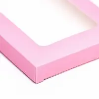 Подарочная коробка под плитку шоколада, с окном, розовая, 17×8×1.4 см