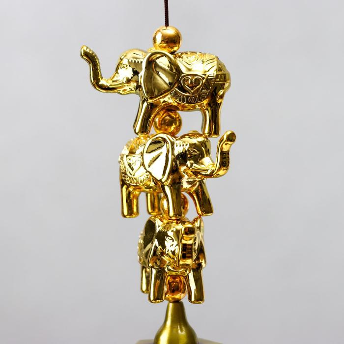 Музыка ветра металл Музыка ветра металл "Три золотых слона" 6 колокольчиков 55х8х8 см