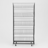 Накопитель разборный на колесах, 5 корзин, 70×43×147, цвет серый