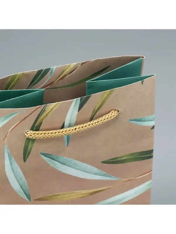 Пакет подарочный под бутылку, упаковка, Present, 36 х 13 х 10 см