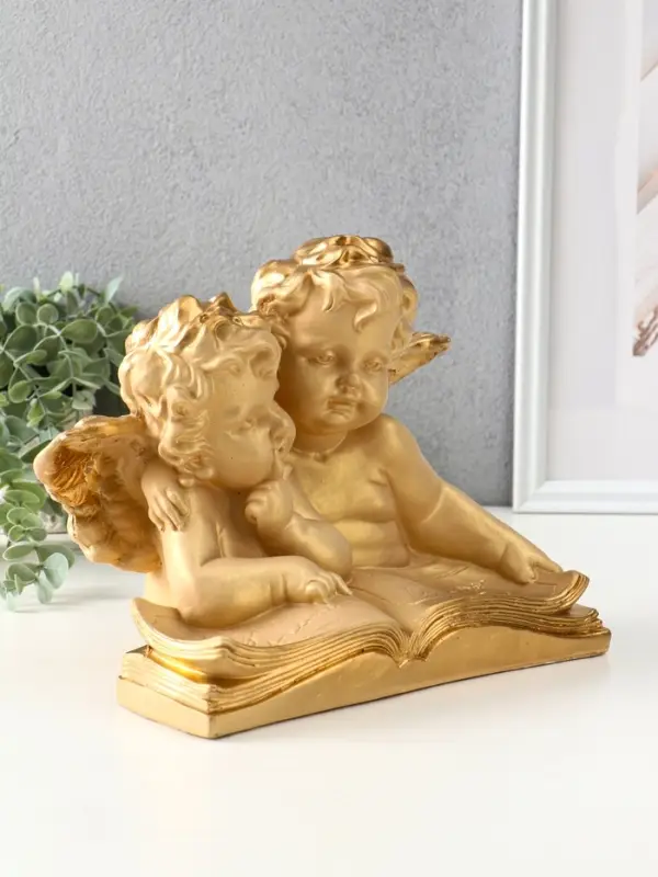Фигура "Два ангела с книгой" 23х28х19 см, слоновая кость