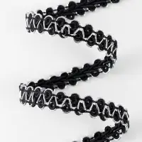 Тесьма декоративная &laquo;Шанель&raquo;, 8 мм, 10&plusmn;1 м, чёрная с серебряной нитью