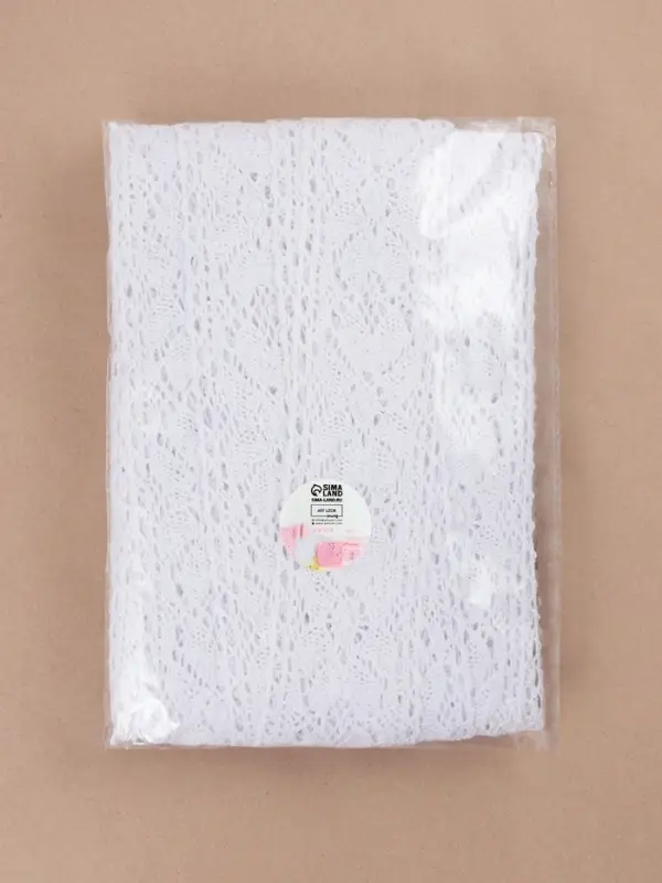 Кружево вязаное, 55 мм, 15&plusmn;1 м, белое