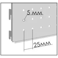 Панель для стеллажа, 35&times;101 см, перфорированная, шаг 2.5 см, белая