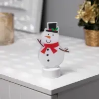 Фигурка новогодняя &laquo;Снеговик&raquo;, 11 см, 1 LED, свечение тёплое белое