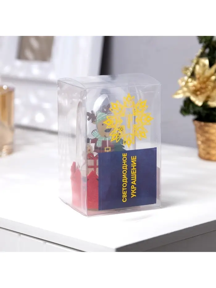 Светодиодная фигура под куполом &laquo;Оленёнок&raquo; 6&times;9.5&times;6 см, дерево, от батареек LR1130&times;3, свечение тёплое белое