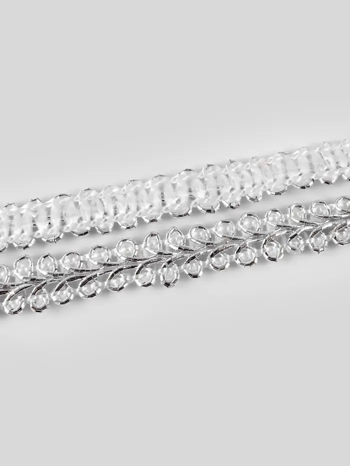 Тесьма декоративная &laquo;Шанель&raquo;, 8 мм, 10&plusmn;1 м, цвет серебряный