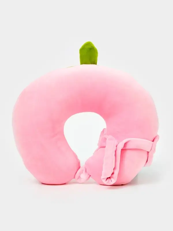 Мягкая игрушка - антистресс подголовник "Клубничка" с маской для сна