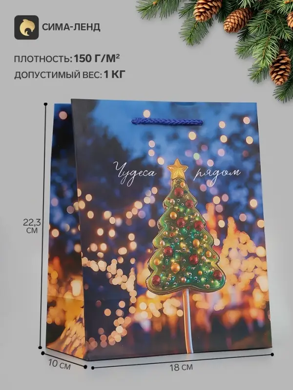 Пакет подарочный &laquo;Чудеса рядом&raquo;, 18&times;10&times;22.3 см