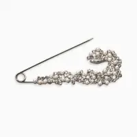 Булавка &laquo;Жемчужная россыпь&raquo;, со стразами, 7.5 см, белая в серебре