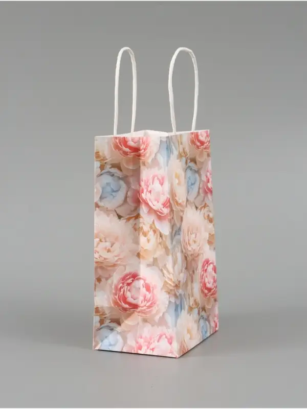 Пакет подарочный &laquo;Цветы&raquo;, 12 х 21 х 9 см