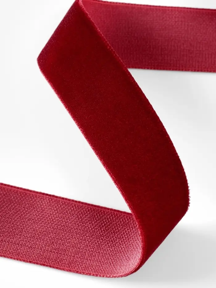 Лента бархатная, 20 мм, 18&plusmn;1 м, бордовая №46