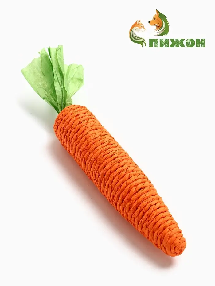Игрушка-когтеточка для кошек "Морковка", 20 см, оранжевая