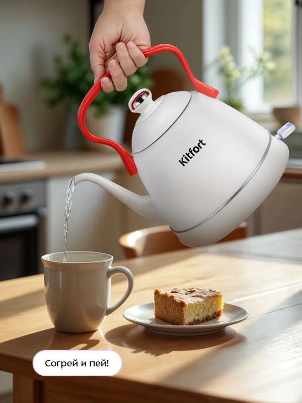 Чайник электрический металлический КТ-6793 - 1 л Чайник электрический металлический КТ-6793 - 1 л