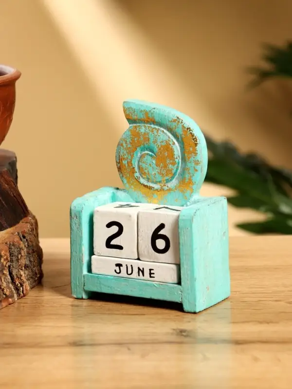 Календарь настольный &laquo;Ракушка&raquo;, 7&times;4&times;9 см, дерево, бирюзовый