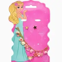 Набор детский &laquo;Выбражулька&raquo; космос, 3 предмета: бусы, пусеты, кольцо, цвет розово-золотой