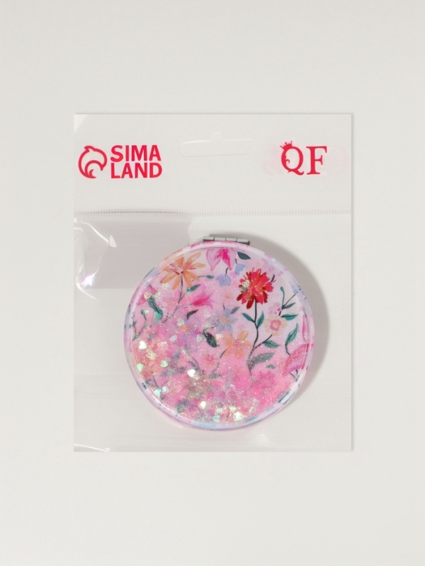 Зеркало складное «Цветы», d = 7,2 см, с увеличением, цвет розовый Зеркало складное «Цветы», d = 7,2 см, с увеличением, цвет розовый